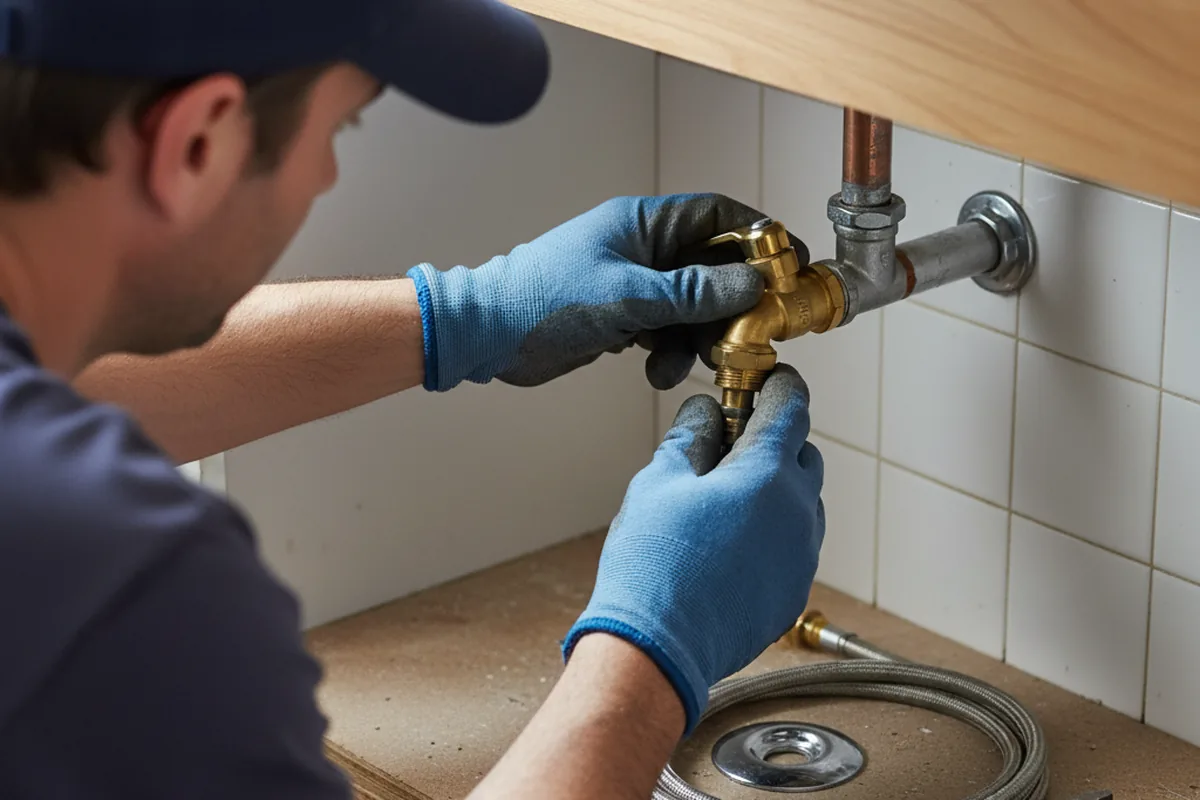 Shutoff valve and fitting work during Emergency Plumbing in Frankfort